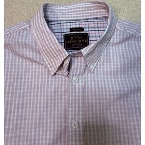 JOS A Bank Reserve Mens XXL Button Down Shirt Traditional Fit Cashmere Blend